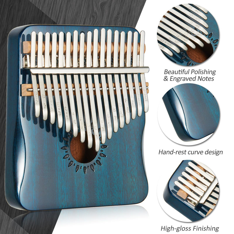 [AUSTRALIA] - Kalimba Thumb Piano 17 Keys, Portable Mbira Finger Piano Gifts for Kids and Adults Beginners (blue) blue 