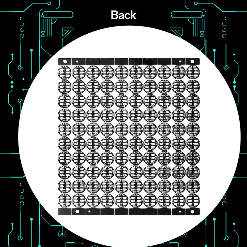 WS2812B RGB IC LED Panel, 10 x 10 100 LEDs Matrix 5050 SMD Individually Addressable LED Panel for Raspberry Pi, Arduino, DIY Projects Black 10 ×10 100Pixels
