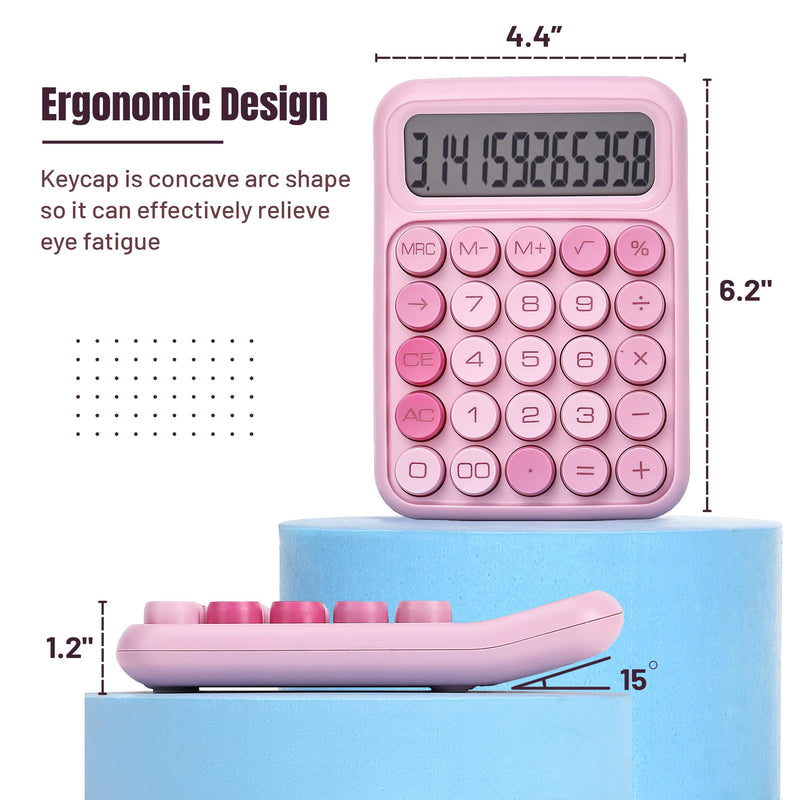Mr. Pen- Mechanical Switch Calculator, 12 Digits, Large LCD Display, Pink Calculator Big Buttons, Mechanical Calculator, Calculators Desktop Calculator, Cute Calculator, Aesthetic Calculator Pink