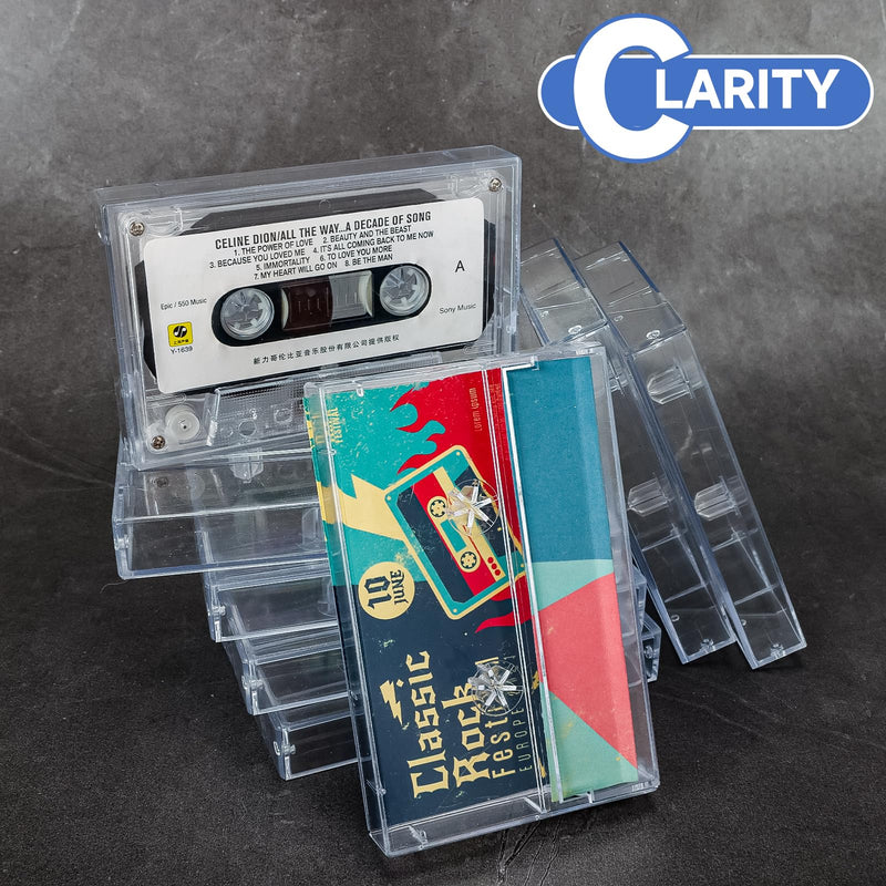 [AUSTRALIA] - 15-Pack Clear Plastic Cassette Tape Storage Cases - Premium Audio Storage Solution 