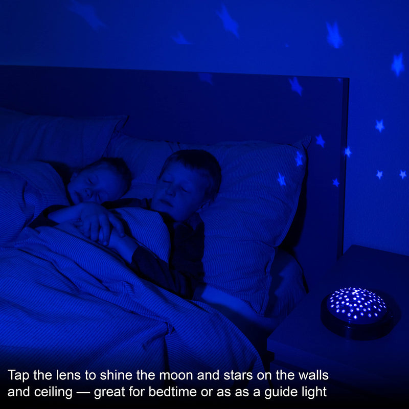 GE LED Moon and Star Night Light, Night Light for Kids, Tap Light, Battery Operated, Star Projector, Projector Light, Ideal for Kids Bedrooms, Playroom, Nursery, 17457 Star Tap Light