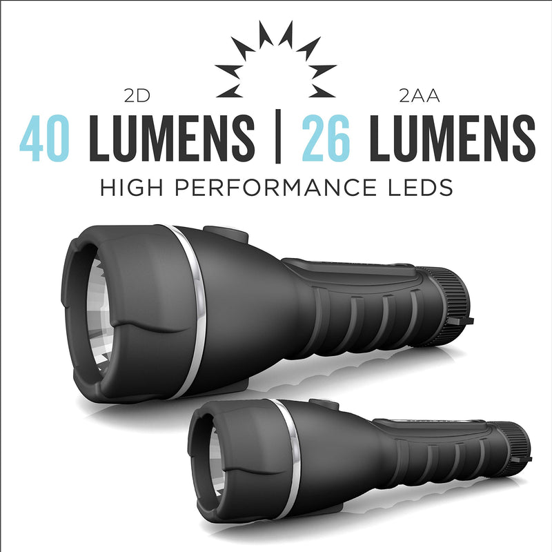 [AUSTRALIA] - Rayovac LED Flashlight 3 Pack, Rubber Grip Flash Light Set with Batteries Included - Perfect for Power Outages, Emergency Situations, Camping, Hiking, Dog Walking (3 Pack) 
