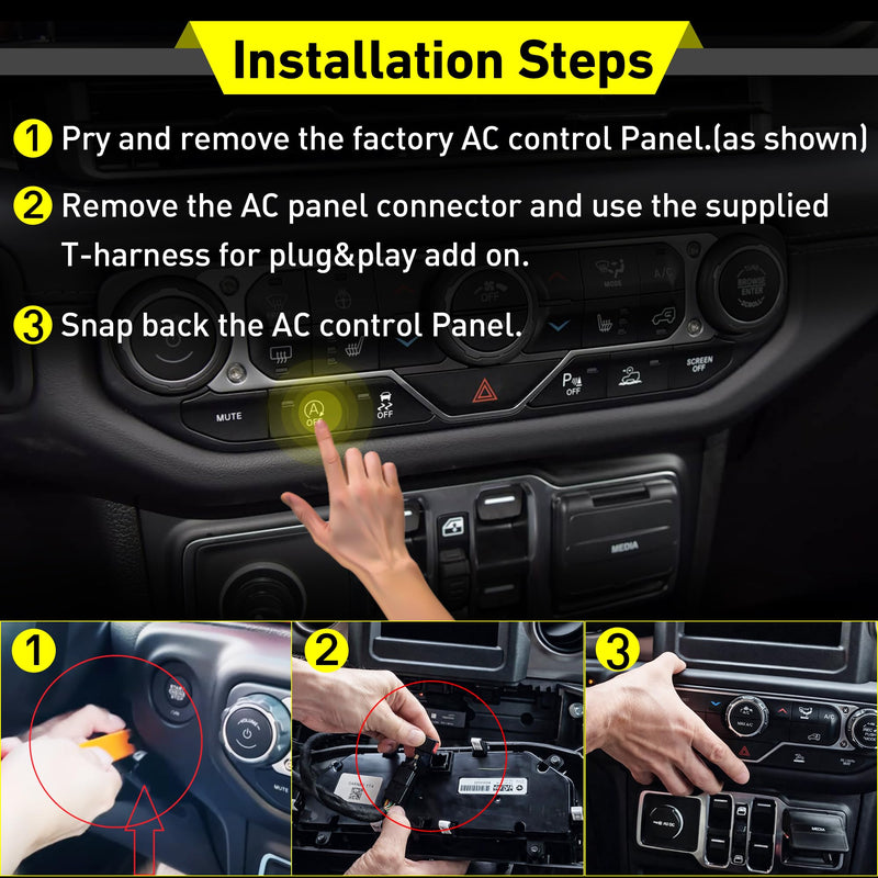 Auto Start Stop Eliminator for Jeep Wrangler JL & Gladiator JT | 2019 2020 2021 2022 2023 2024 Autostop Eliminator Engine Auto Start Disable Plug and Play Accessories
