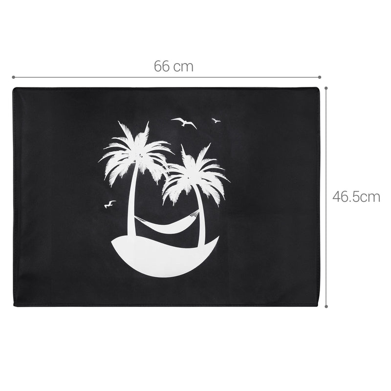 kwmobile Computer Monitor Cover Compatible with 27-28" Monitor - Tropical Island White/Black Tropical Island 02-01