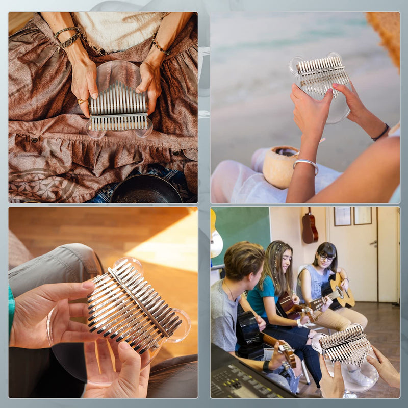 [AUSTRALIA] - Acrylic Kalimba Thumb Piano,YUNDIE Portable 17 Keys Mbira Crystal Finger Piano, Musical Instruments Birthday Gift for Kid Adult Beginners Professional(Clear) (17 Keys) 