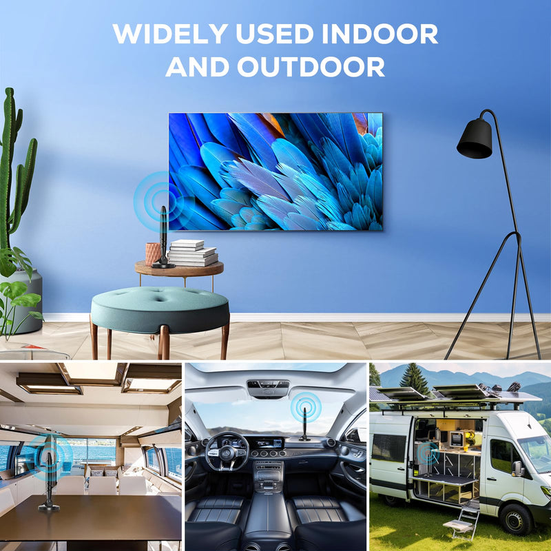 Digital TV Antenna - HDTV Antenna for Smart TV Indoor, 360° Reception, 4K 1080p Support, Amplified Indoor Antenna with Signal Booster, Detachable Amplifier, 20FT Cable, TV Antenna for Local Channels