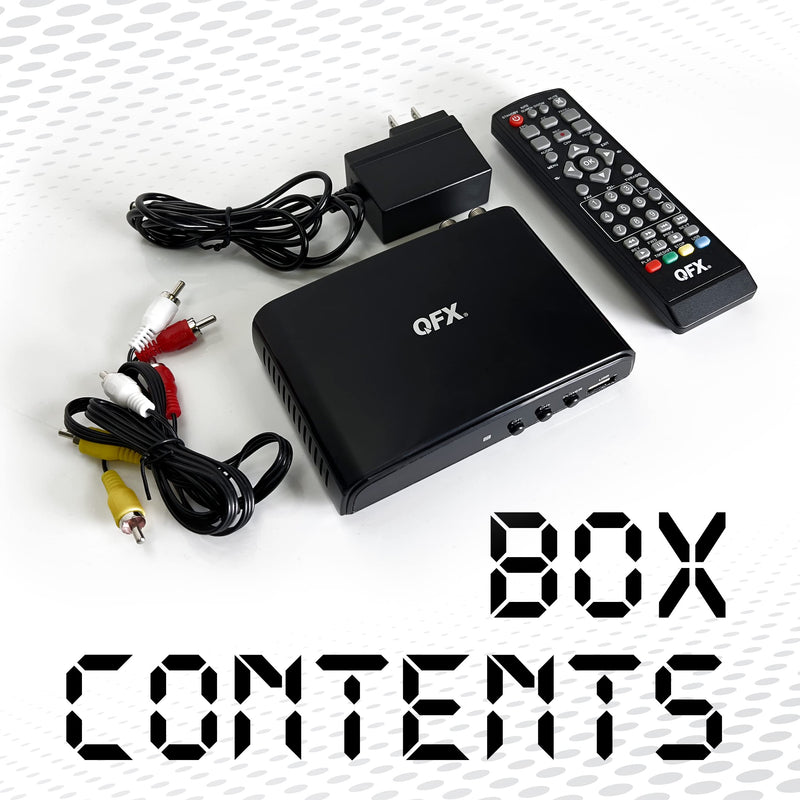 [AUSTRALIA] - QFX CV-103 Digital Converter Box W Ul Adapter, for RF in (Antenna), RF Out, HD Out, and Video Out, USB Recording, Sleep Timer Feature, Black 