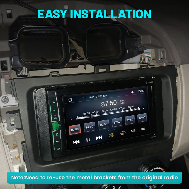 NuIth Grey Double DIN Radio Dash Kits for Toyota Corolla 2009-2013 + Double DIN Installation Dash Kit W/Radio Wiring Harness