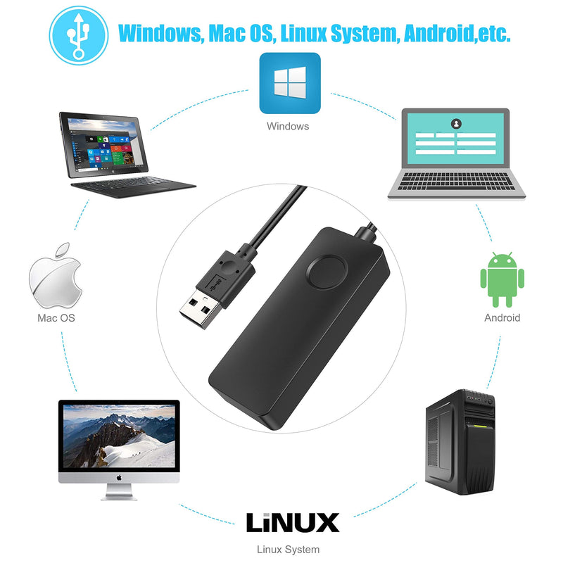 HONKID Mouse Jiggler Mover with ON/Off Switch and USB Port,Driver-Free and No Software Needed,Simulates Mouse Movement and Prevents Computer Laptop from Going into Sleep,Plug and Play