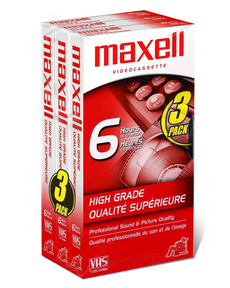 [AUSTRALIA] - Maxell High Grade T-120 VHS Tape, 3 Pack 