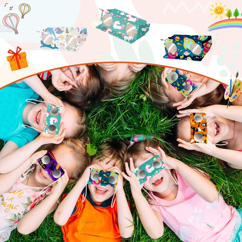 [AUSTRALIA] - Shappy 30 Pcs DIY Cardboard Binocular Craft Kit for Kids, Make Your Own Toy Binocular with Marker and String Classroom Art Activity for Kindergarten Elementary School 100 Days of School Party Favor 