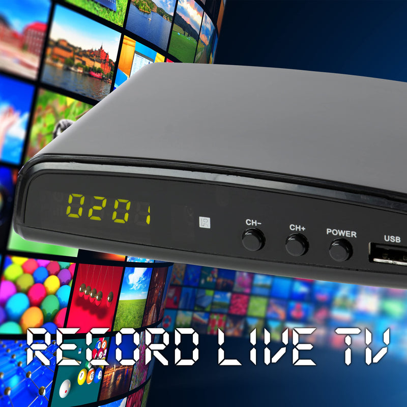 [AUSTRALIA] - QFX CV-103 Digital Converter Box W Ul Adapter, for RF in (Antenna), RF Out, HD Out, and Video Out, USB Recording, Sleep Timer Feature, Black 