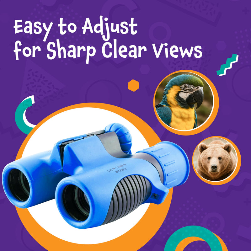 [AUSTRALIA] - Think Peak Blue Binoculars Science Toy for Kids Ages 3-12 Years - Real Compact Outdoor Adventure & STEM Educational Nature Hiking Explorer for Bird Watching, Camping Children’s Birthday Gift 