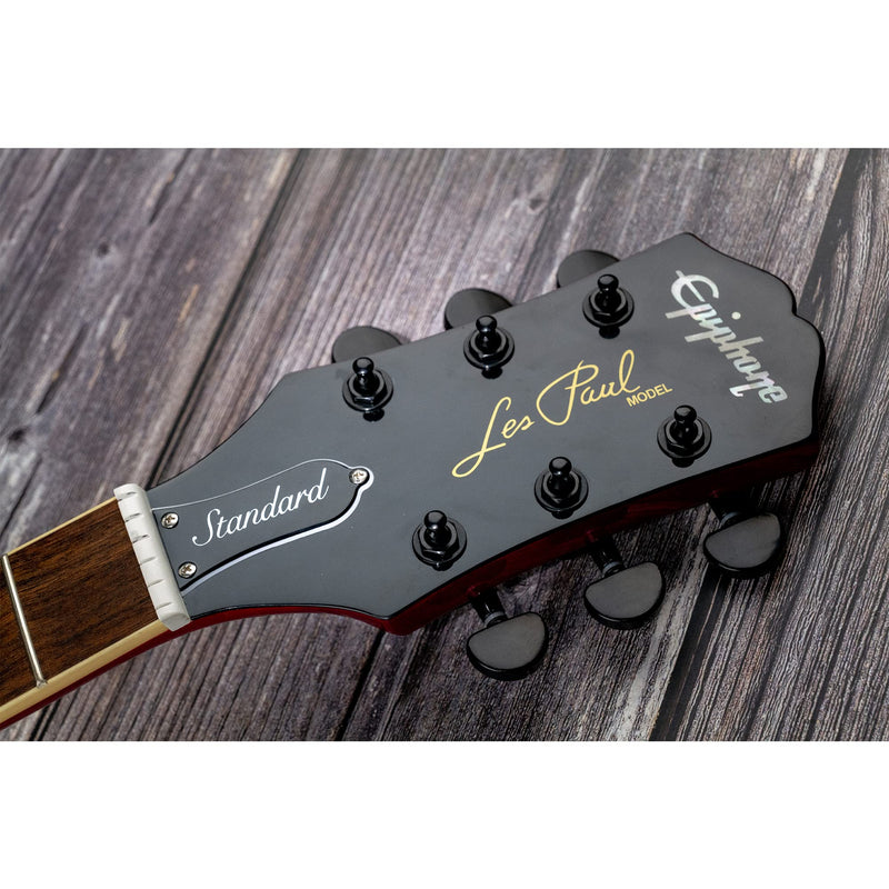 Musiclily 3+3 Epi Style Sealed Guitar Tuners String Tuning Pegs Keys Machine Heads Set for Les Paul Epiphone Electric Guitar, Half Moon Button Black Epi Half Moon Black