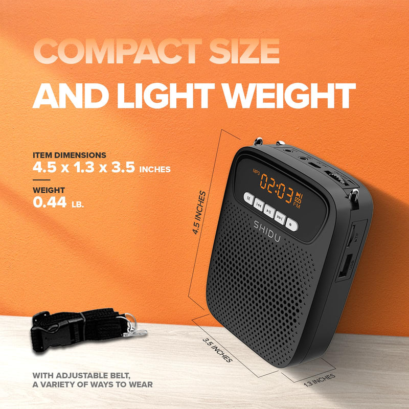 15W Portable Mini Voice Amplifier with Lapel Microphone & Wired Microphone Headset, Rechargeable Megaphone Speaker with 2 Mics for Teachers, Small Pa System for Classroom