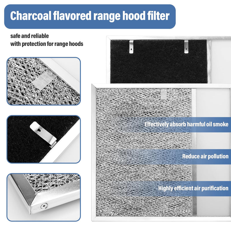 [AUSTRALIA] - BP57 Range Hood Filter with Light Lens for Broan-NuTone Kitchen Exhaust Grease Filter,Stove Hood Vent Air Filter,11-1/2 X 11-3/4 X 3/8 Reinforced Aluminum Frame fit 43000 R610045, Series 1-Pack 