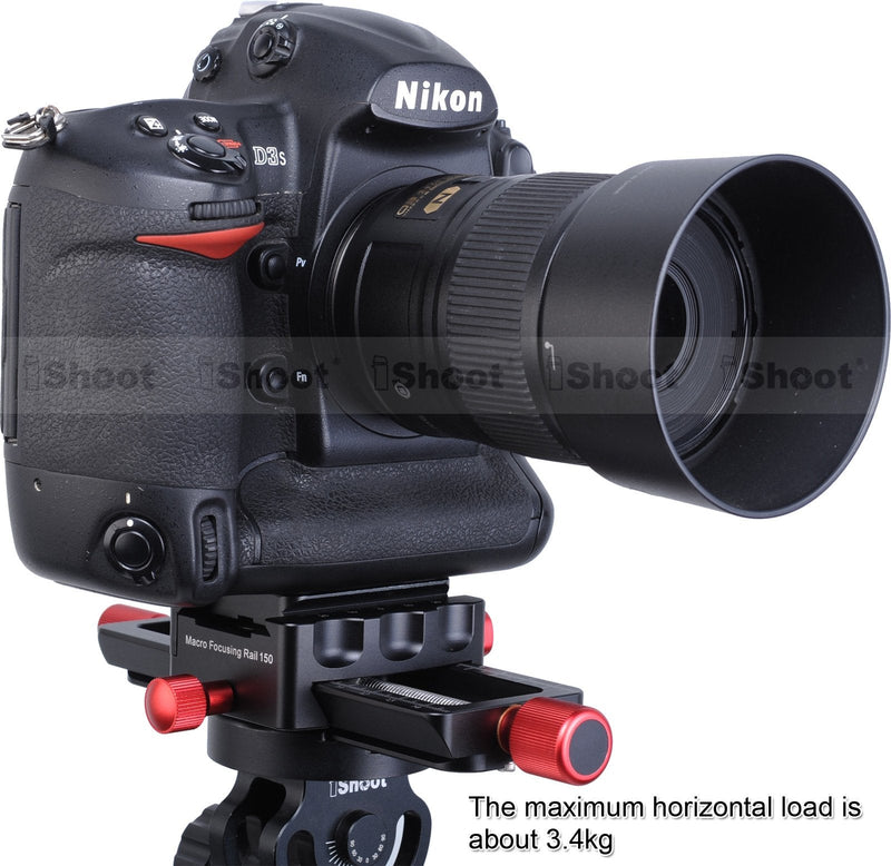 Universal 150mm Macro Focusing Rail Slider Close-up Shooting Head Camera Support Bracket Holder with Arca-Swiss Fit Clamp and Quick Release Plate in Bottom for Tripod Ballhead