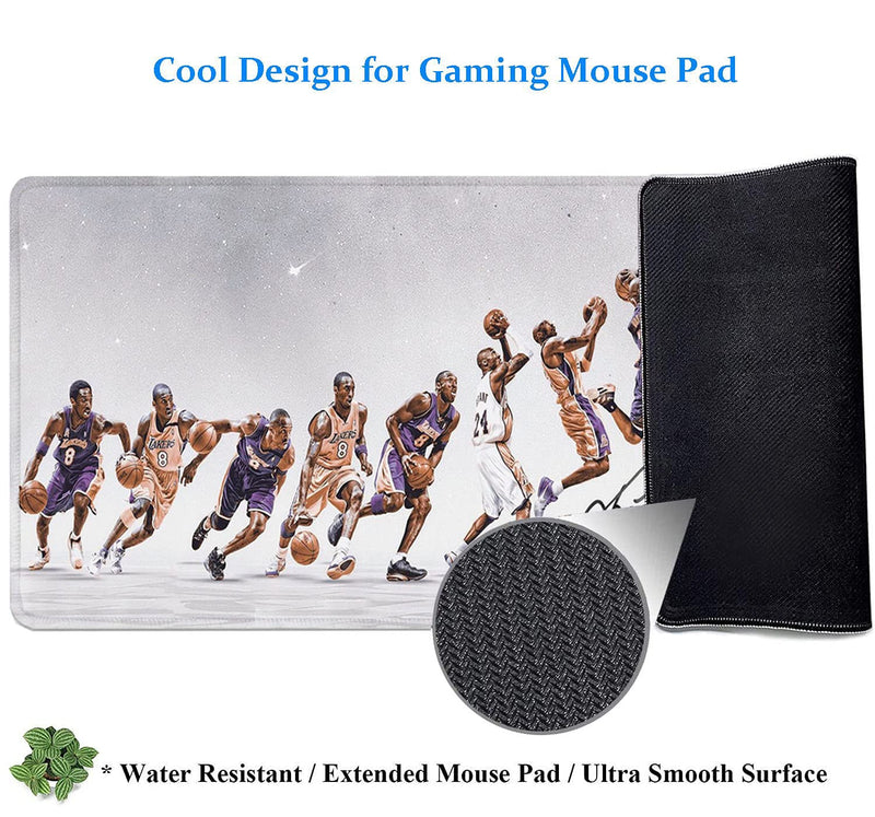 RTGGSEL 31.5x11.8 Inch Novelty KB Slow Motion Evolution Long Extended Large Gaming Mouse Pad with Stitched Edges XL Laptops Keyboard Mouse Mat Desk Pad KB Move