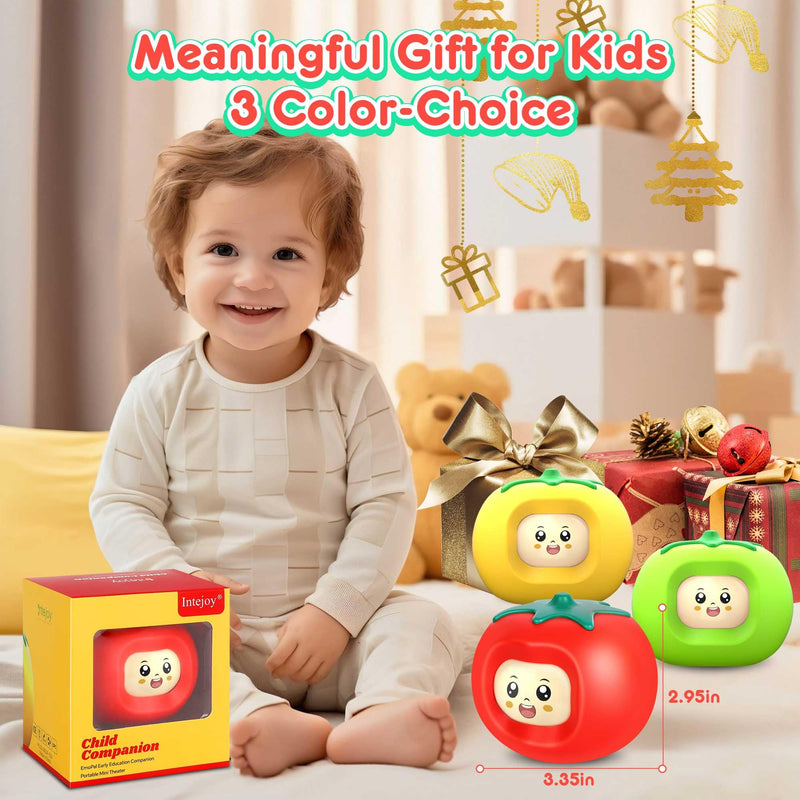 [AUSTRALIA] - Kids Music Player with Face-Changing, Musical Toys for Toddlers 1-3-6，Educational Toys,Preloaded 200+ Stories/Rhymes, Screen-Free Audio Player, Travel Bluetooth Speaker, Gift for Boys Girls-Yellow Yellow 