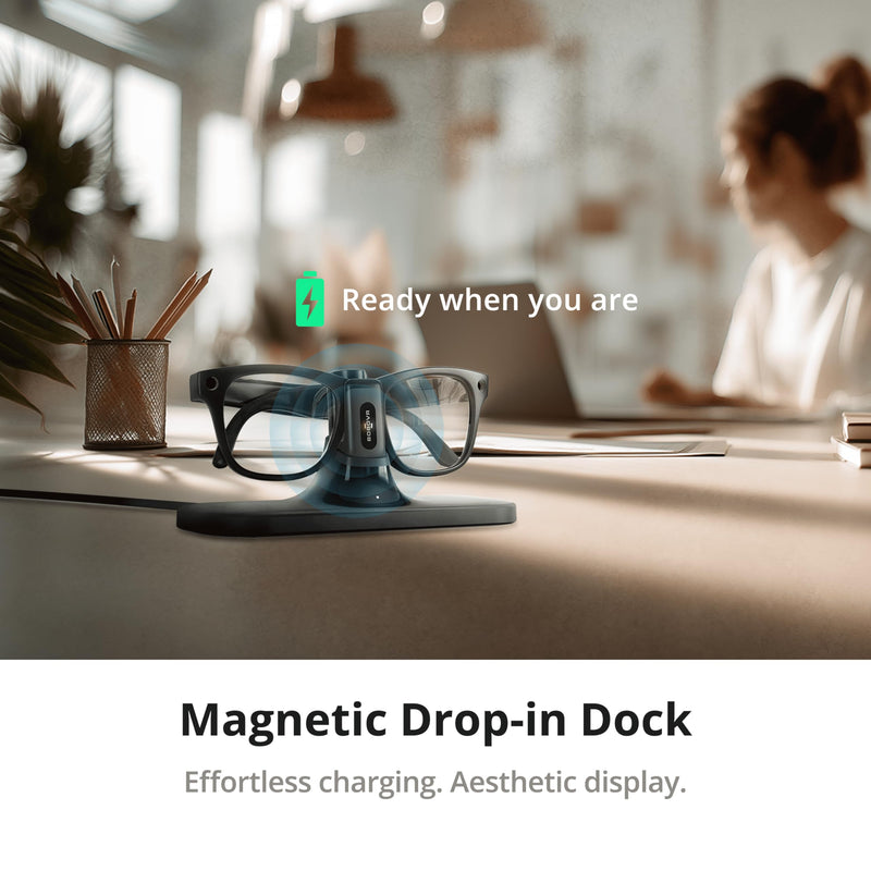 BOBOVR CG2 Charging Dock Accessories,Compatible with Ray-Ban Meta Smart AI Glasses & Oakley Meta HSTN, 3-in-1 Magnetic Charging Station with Portable Battery Clip and Travel Case