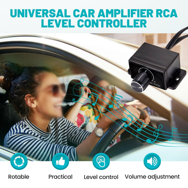 [AUSTRALIA] - Universal Car Amplifier RCA Level Controller, Car Audio Bass Control Knob, Sub Amp Volume Control Cable for Car, Motorcycle, Speakers, Home Theater 