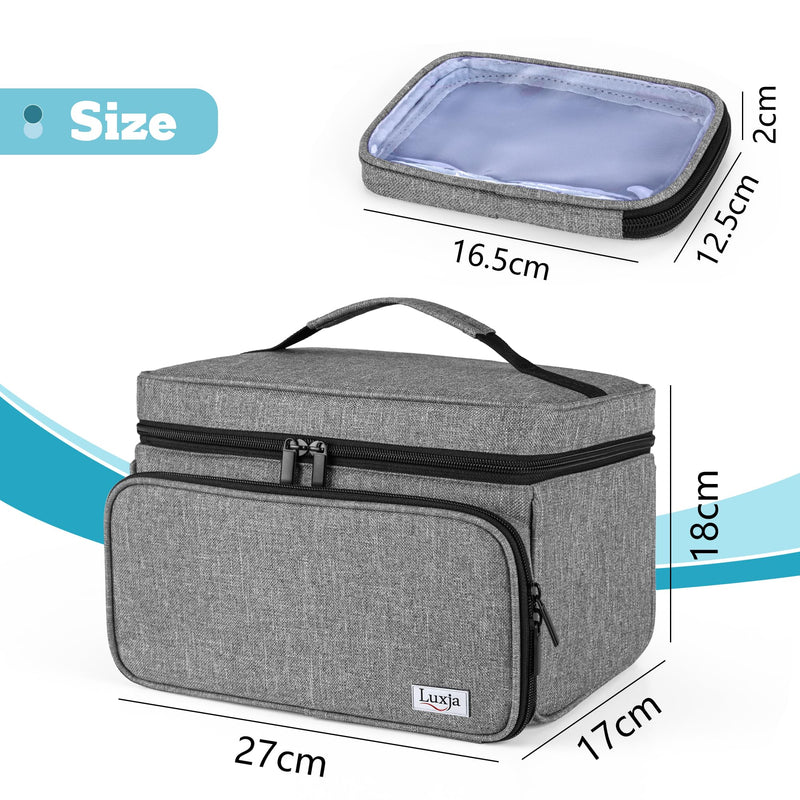 [AUSTRALIA] - Luxja Medical Bag, Emergency Bag for Medical Accessories, Medicine Bag for Travel, Medical Bag for First Aid Kits, Grey Gray 