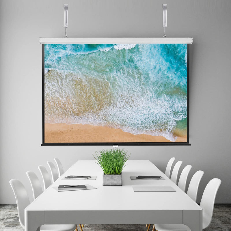 Suptek Universal Projector Screen Wall Mount L-Brackets Wall Hanging Mount 6 inch Adjustable Extension Mounting Hooks for Projection Screen up to 66 lbs, 30 kg Capacity Each, PRL001, White (1 Pair)