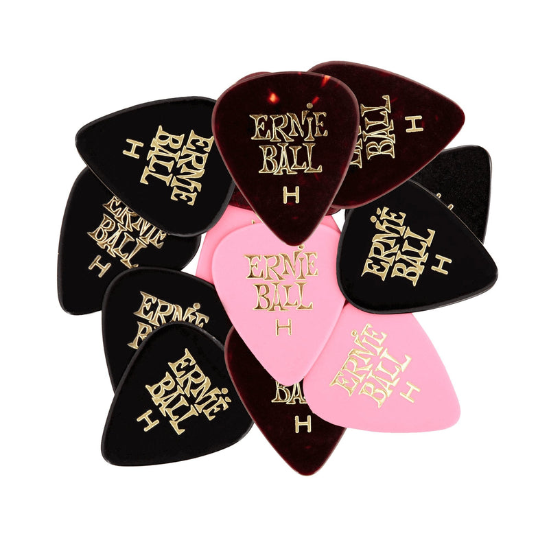 Ernie Ball Guitar Picks, Heavy, Assorted Colors, 12-pack (P09180)