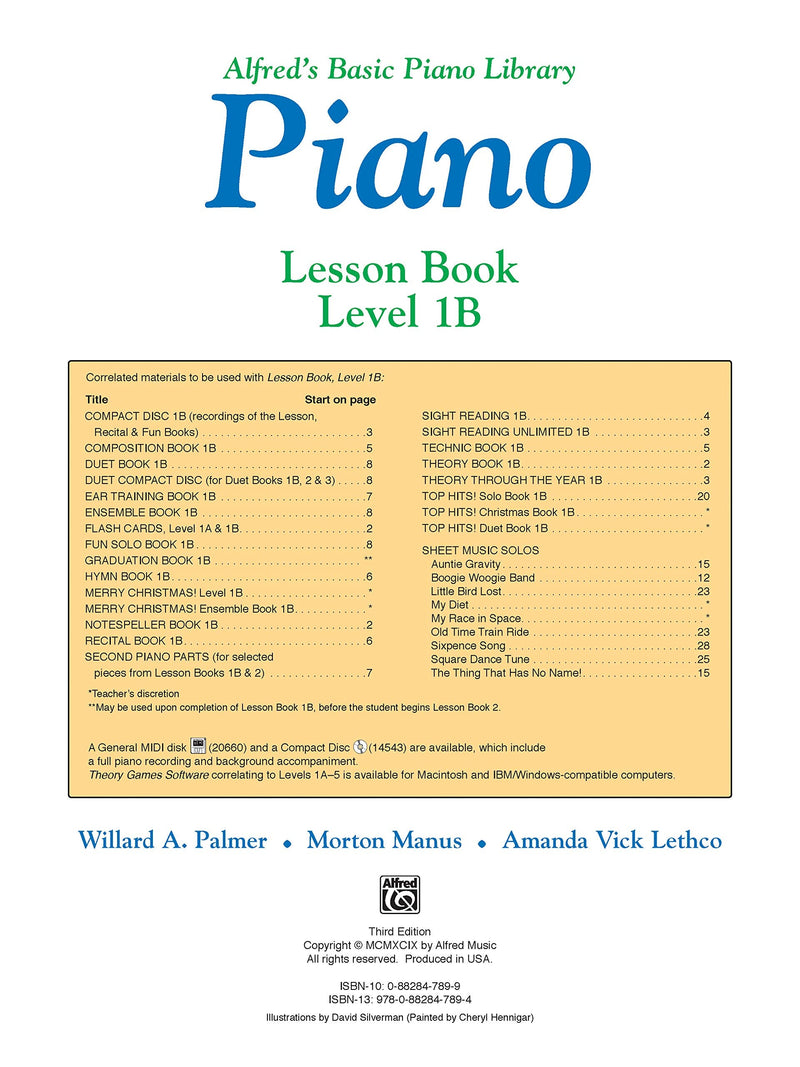 [AUSTRALIA] - Alfred's Basic Piano Library Lesson Book, Bk 1B (Alfred's Basic Piano Library, Bk 1B) 