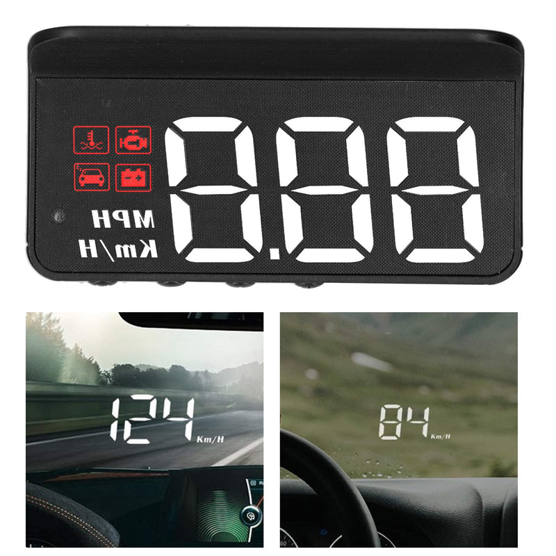 Car Head Up Display, HUD Display Windshield Projector Multi‑Function Gauge Warning Alarm Fatigue Driving Reminder