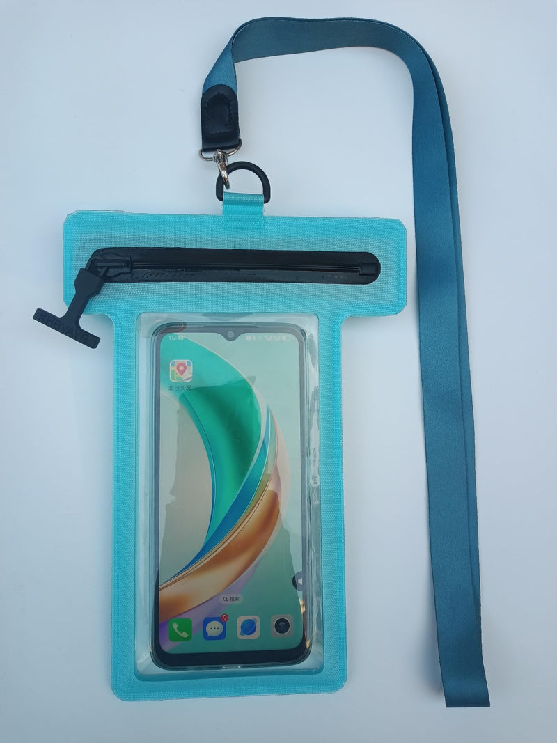 Waterproof Phone Pouch, Waterproof Phone Case ， IPX8 Waterproof， Airtight Zipper Seal ，for Fishing Boating Swimming Drifting