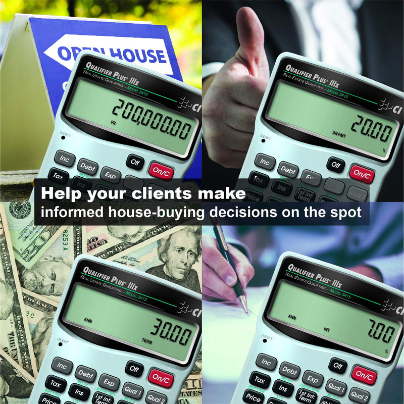 Calculated Industries 3415 Qualifier Plus IIIx Advanced Real Estate Mortgage Finance Calculator | Simple Operation | Buyer Pre-Qualifying | Solves Payments, Amortization, ARMs, Combos, FHA, VA, More | Advanced Mortgage Finance, Simple Operation, Buyer ...