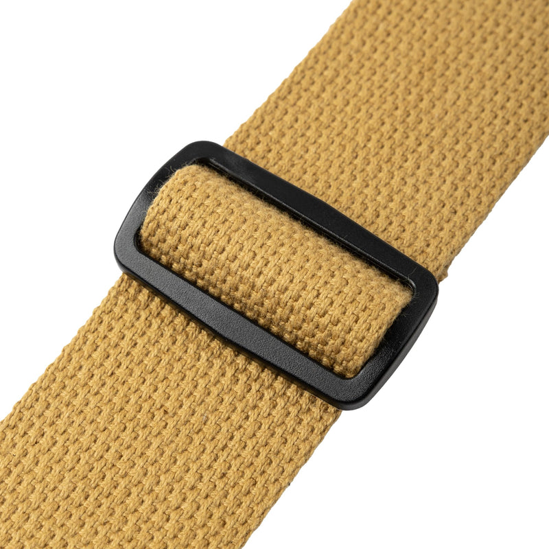 Levy's Leathers MC8-TAN 2" cotton guitar strap with suede ends and tri-glide adjustment. Adjustable to 58"; Tan 0