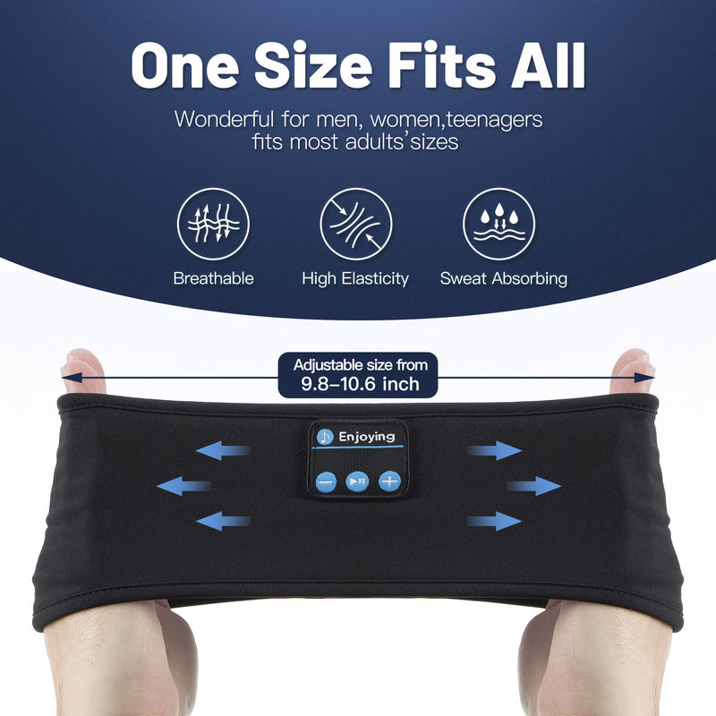 [AUSTRALIA] - Sleep Headphones Wireless, Perytong Bluetooth Sports Headband Headphones with Ultra-Thin HD Stereo Speakers Perfect for Sleeping,Workout,Jogging,Yoga,Insomnia, Air Travel, Meditation Black 