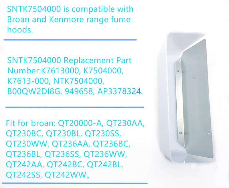 SNTK7504000 Range Vent Hood Light Lens compatible with Broan and Kenmore range fume hoods. ﻿