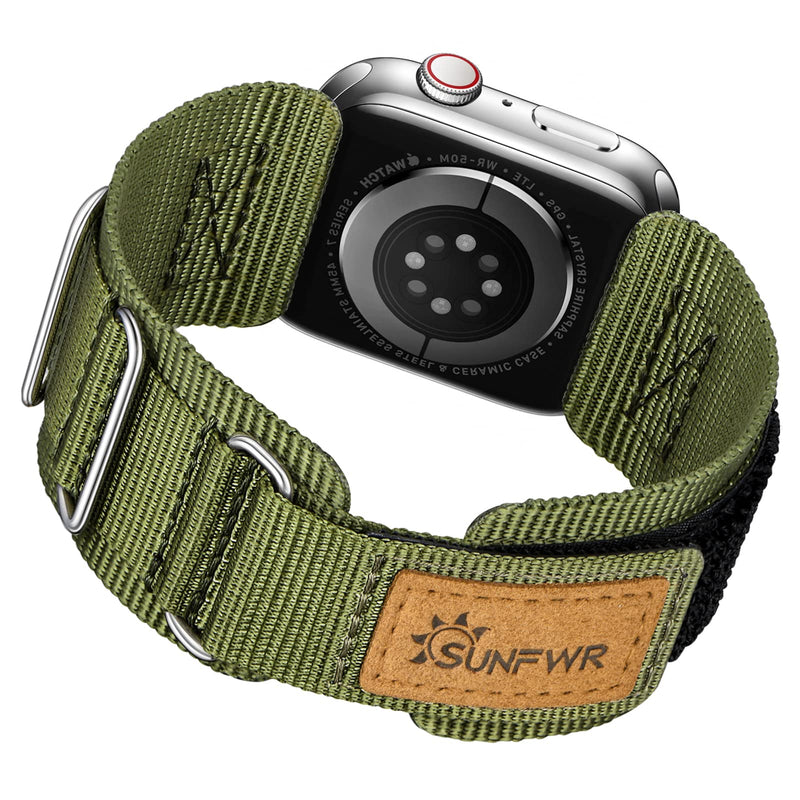 Bundle of the Rugged Nylon Velcro Apple Watch Band (Army green/Black)