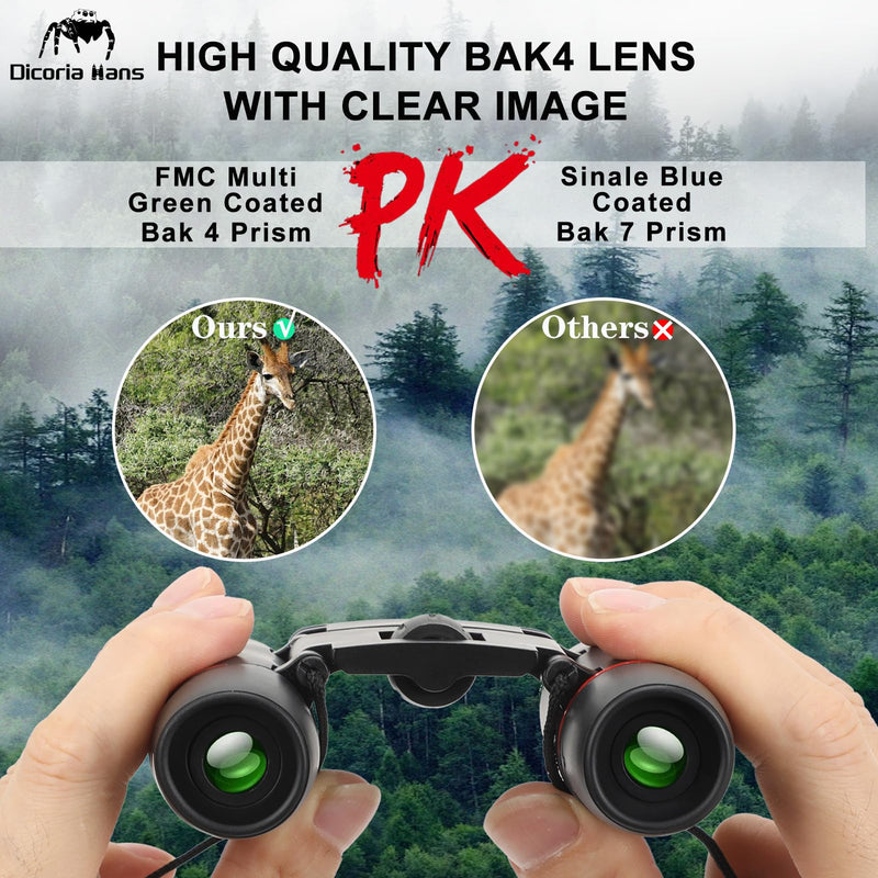 12x25 Small Binoculars for Adults and Kids, Compact Lightweight with BAK4 Prism, Easy Focus Wide View for Bird Watching, Travel, Sightseeing, Concert, Theater, Sports 12x25