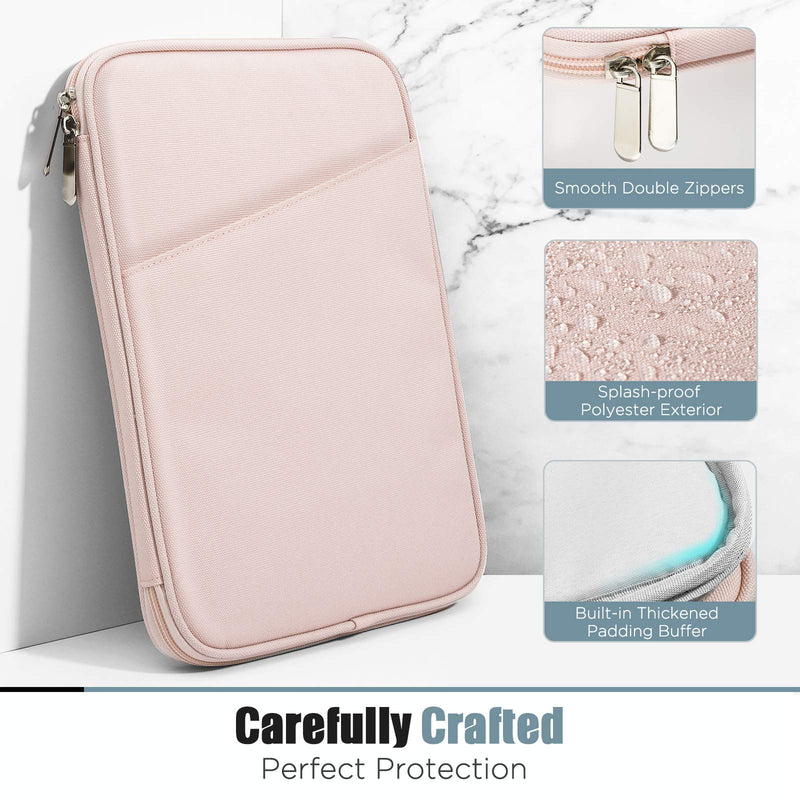 TiMOVO 9-11" Tablet Sleeve for iPad 10.2 2021-2019, iPad 10th Generation 2022, iPad Air 5/4 10.9, iPad Pro 11 2022-2018, Galaxy Tab S9/S8/A8/A7 2023, Protective Case with Pocket, Pink 9-11 Inch