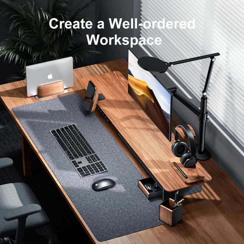 UPERGO Headphone Stand Wood and Desk Draw Organizer