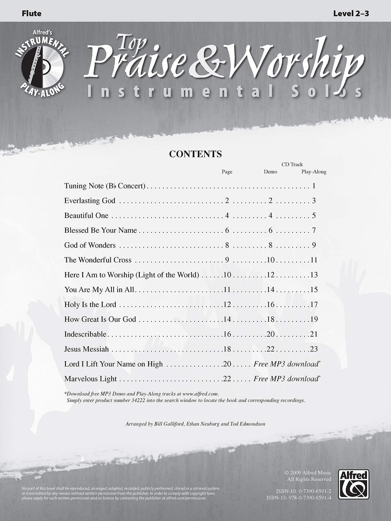 Top Praise & Worship Instrumental Solos: Flute, Book & Online Audio/Software (Top Hits Instrumental Solos Series)