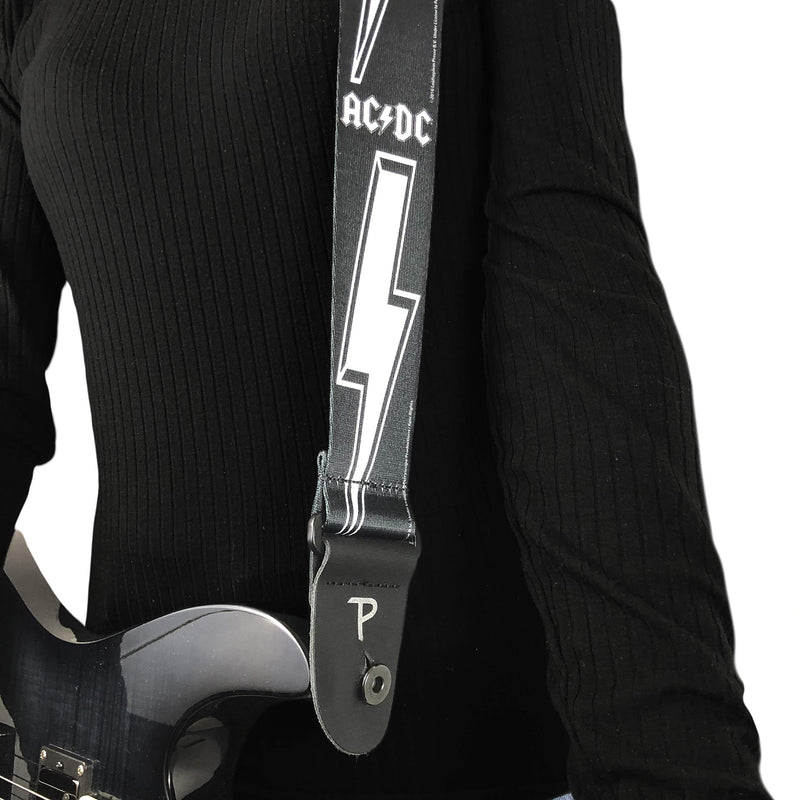 Perri's Leathers Ltd. - AC/DC Official Licensed Accessories - Polyester Guitar Strap and Guitar Picks Acdc Bolt