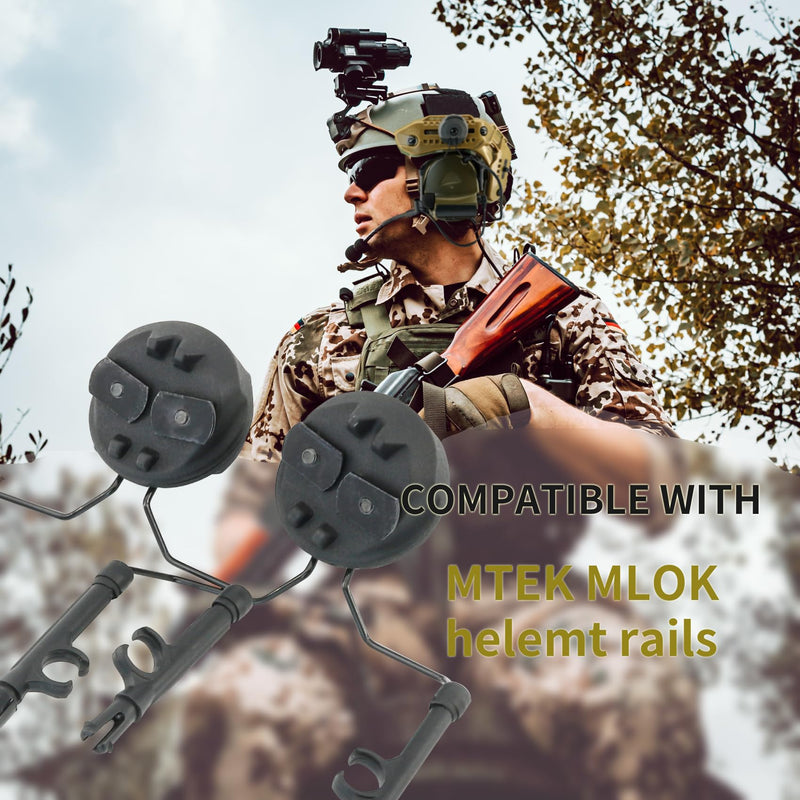 COM Rail Adapter Mouting Adapter Compatible with COMTAC Headsets & MTEK M-LOK Helmets for Airsoft Sports Black