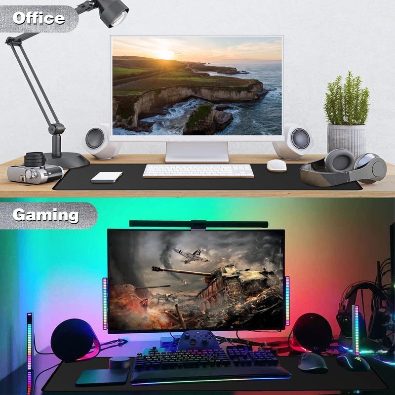 ETZ Large Gaming Mouse Pad 31.5 x 11.8 × 0.12 in,with Stitched Edges,Extended Mousepad,Durable Non-Slip Natural Rubber Base,Washable Keyboard Pad,Desk Pad for Gamer,Office & Home,Black Black