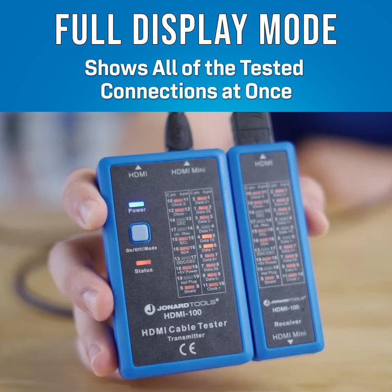 Jonard Tools HDMI-100 HDMI Cable Tester for HDMI and Mini HDMI Cables, Black
