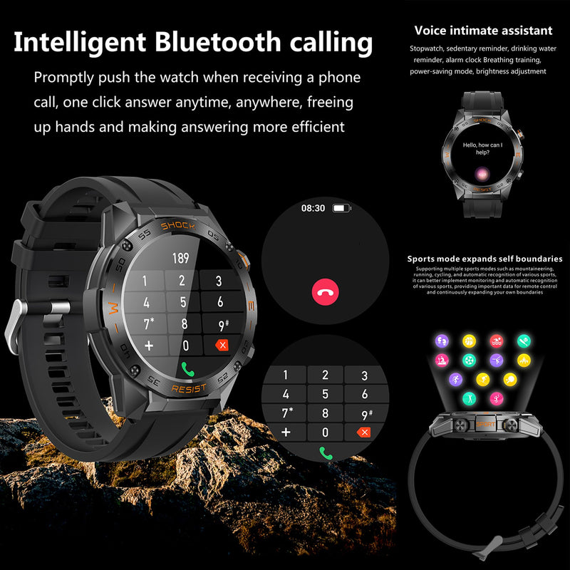 ZPIMY 1.46” AMOLED Smart Watch for Men (Make/Answer Call), 5ATM Waterproof Mens Smartwatch, Fitness Tracker Smartwatch for Android iPhones, Digital Watches Step Counter, 3 Straps (Black) Black