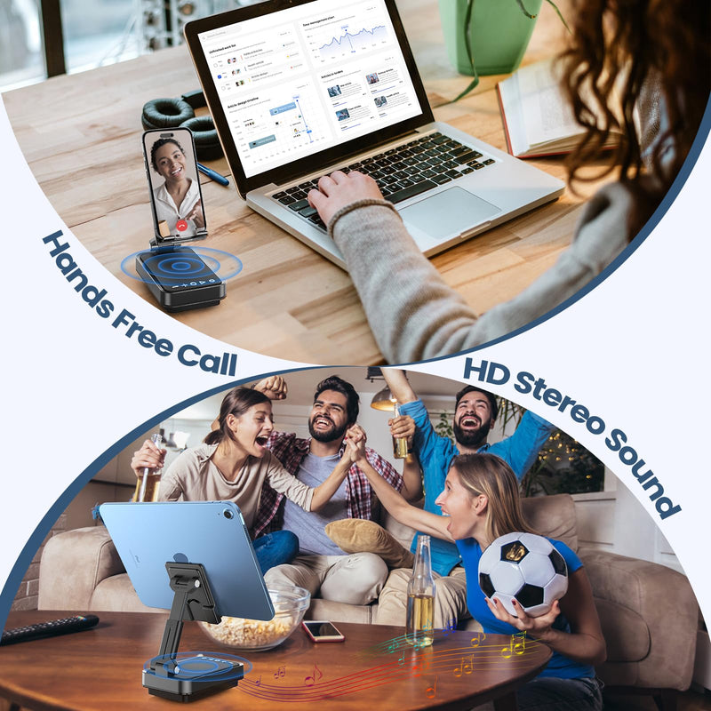 JTEMAN Gifts for Men Cell Phone Stand with Wireless Bluetooth Speaker and Jumping Light, Cool Tech Gifts for Men Women Husband Dad, Unique Birthday Gifts for Him