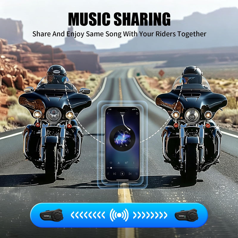 THETREE X2 Motorcycle Bluetooth Headset 2-Way Helmet Intercom Music Call 2P | Up to 1000m, Bluetooth 5.4, 40mm Slim Speakers, CVC/DSP Noise Reduction,IP67 Waterproof, Dual Mic, Hands-Free 2 Pack X2-Double Pack