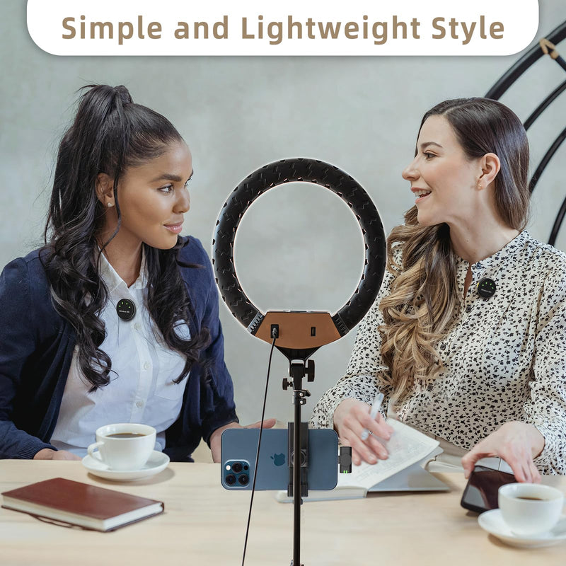 Wireless Lavalier Microphone for iPhone 15 16, iOS and Android Devices,with Noise Cancelling,Wireless Mic for Video Recording Interview Podcast Vlog, Mini Microphone for YouTube Tiktok for Android