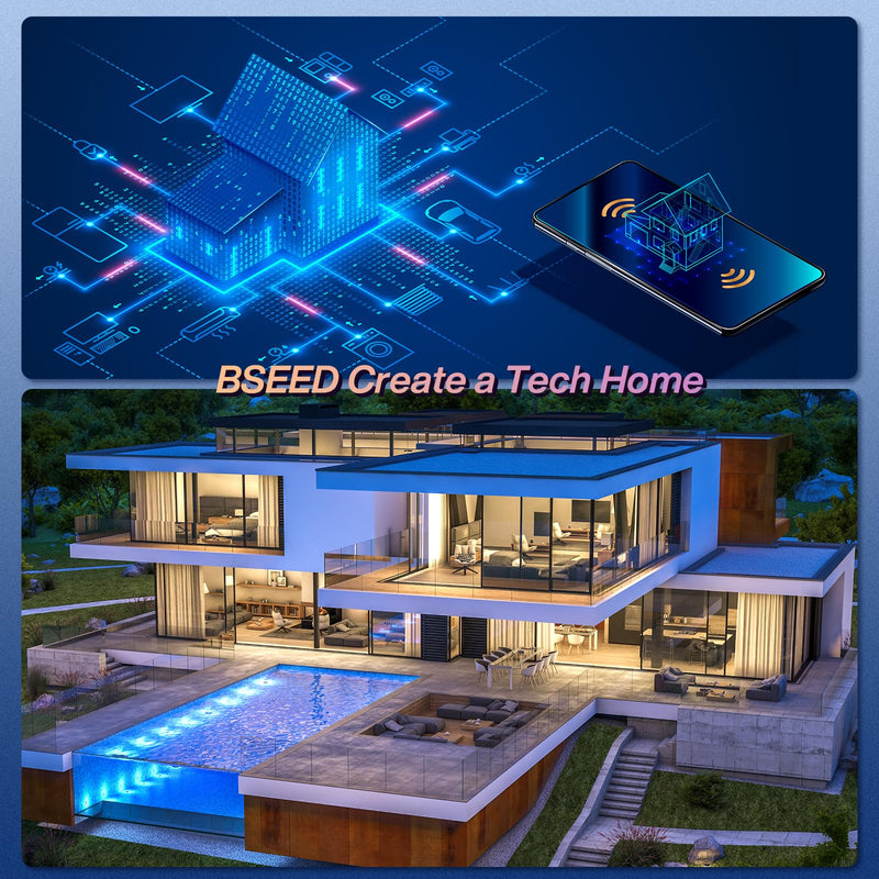 [AUSTRALIA] - BSEED Smart Wi-Fi Touch Sensor Light Switch, Crystal Glass Plate Wall Light Switches, Works with Alexa and Google Home via Tuya, for Office Decoration, 1-Gang, 1-Way, White (Neutral Wire Required) 1 partition 1 way 