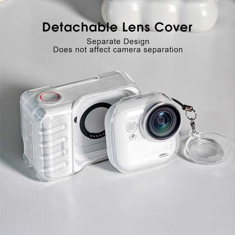 [AUSTRALIA] - STARTRC VCR Protective Cover Case for Insta 360 Go Ultra Accessories Shockproof Anti-Scratch Washable Transparent Cover Anti-Slip Dustproof Protection for Go Ultra with Lens Cap & Lanyard 